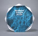 Blue Marble Octagon Acrylic Award (6")